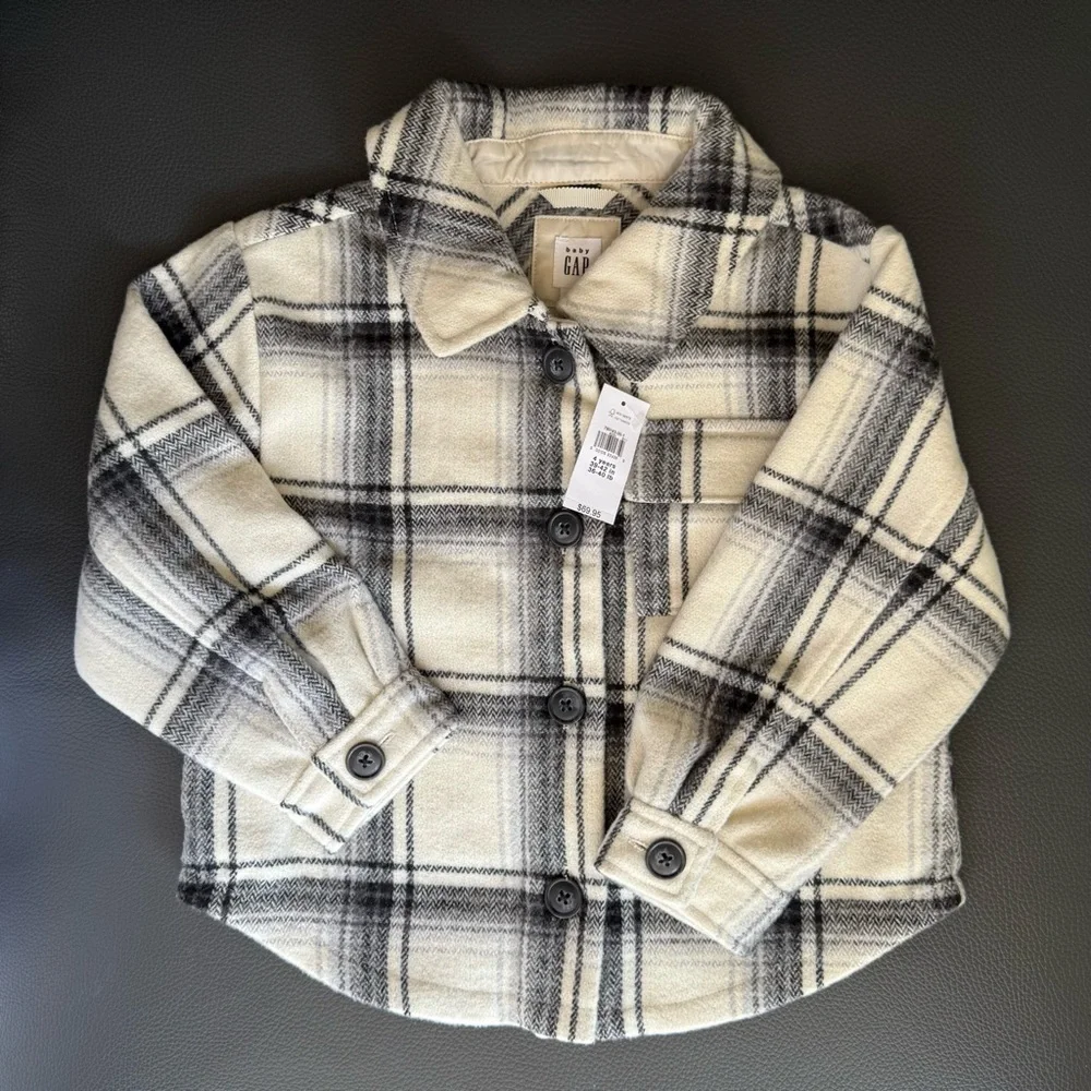 NWT Gap Plaid Button-Up Jacket (4 years)